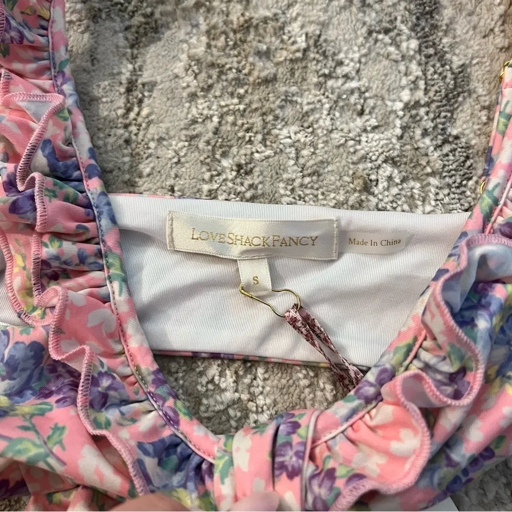NWT LoveShackFancy Palm Bikini Top